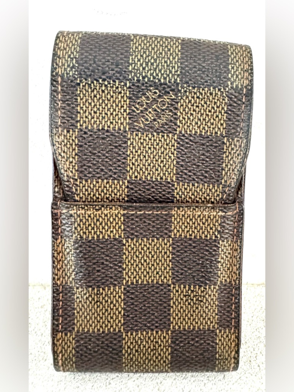 LOUIS VUITTON Damier Ebene Cigarette Case Bag Charm Mini Pouch